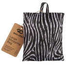 Eco Chic Foldable Reusable Large Shopping Bag Zebra Stripes