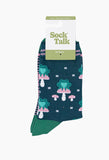Frog & Toadstool Women's Bamboo Socks in Forest Green, Sizes 3-7 UK