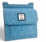 Harris Tweed Medium Satchel Handbag, Sky Blue
