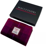 Harris Tweed Medium Zip Purse - Purple Check