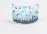 Handmade Fused Glass - Cornflower Curve