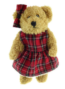 25cm Girl Bear dressed in Royal Stewart Tartan