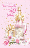 Granddaughter 40th Birthday Card