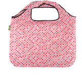 Eco Chic Foldable Reusable Large Shopping Bag Polka Dots