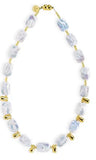 Arran Bay Keshi Pearl & 18k Plate Steel Nuggets Necklace