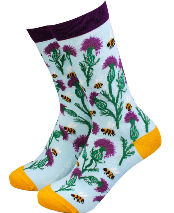 Thistle and Bees – Women’s Bamboo Socks