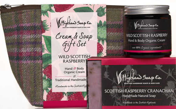 Wild Scottish Raspberry Hand & Body Cream with Soap Gift Bag