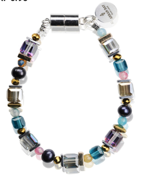 Arran Bay Fresh Water Pearl, Agate, Hematite & Glass Bracelet