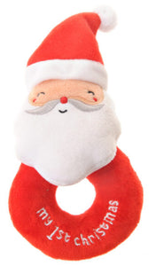 My First Christmas Santa Plush Baby Rattle