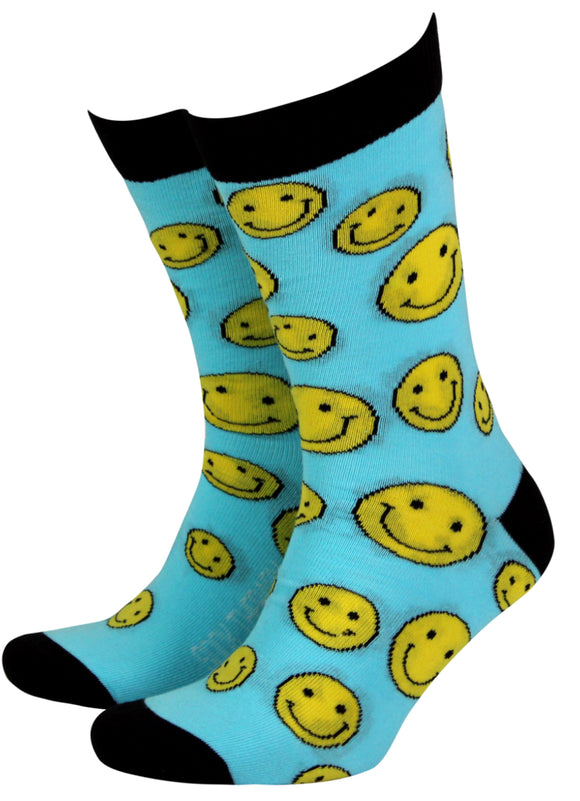 Smiley Faces, Men’s Bamboo Socks Size 8-11