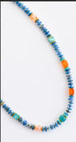 Arran Bay Blue Shell, Jasper Agate Necklace with Stainless Steel Magnetic Clasp