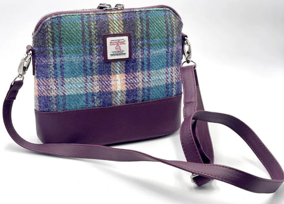 Square Shoulder Bag - Green/Purple Plaid