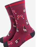 Wine Bamboo Socks Matchbox Giftset
