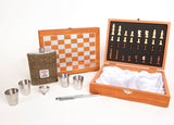Harris Tweed 6oz Hip Flask Chess Gift Set
