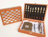 Harris Tweed 6oz Hip Flask Chess Gift Set