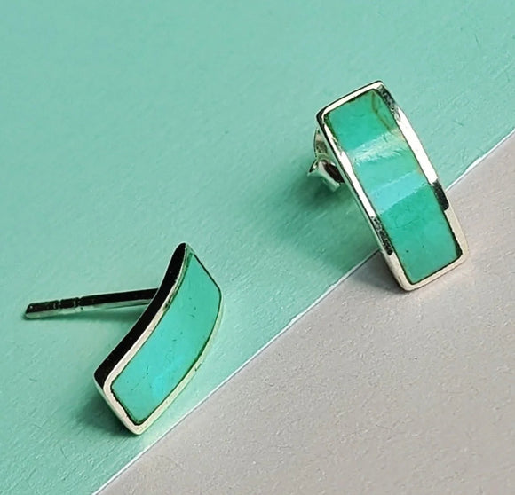 Silver and Turquoise Stud Earrings