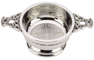 Celtic Knot Chrome Plated Quaich, 3 inch