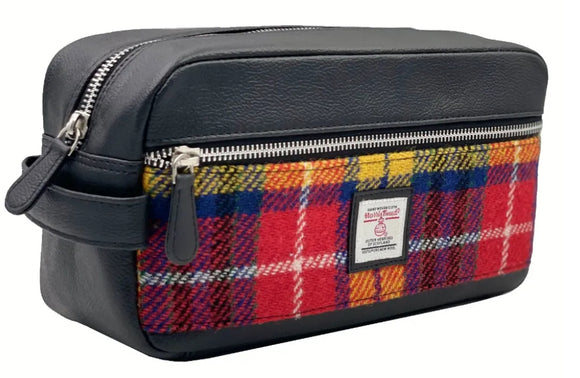 Harris Tweed Wash Bag - Saffron