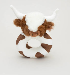 Texas Longhorn Brown Cow Baby Rattle