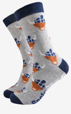Men's Bamboo Socks - Grey/Navy Size 7-11 UK
