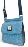 Harris Tweed Medium Satchel Handbag, Sky Blue