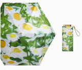 Artist Prints Pocket Size Mini Folded Uv Protected Umbrella Green White Flower