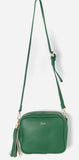 Forest Green Double Zip Vegan Leather Camera Bag