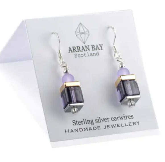 Arran Bay Purple Glass& Hematite Earrings