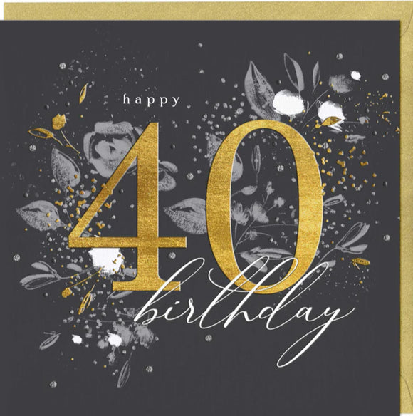 Golden Milestone 40th Birthday Card