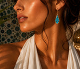 Florence Moorish Drop Earrings, Blue