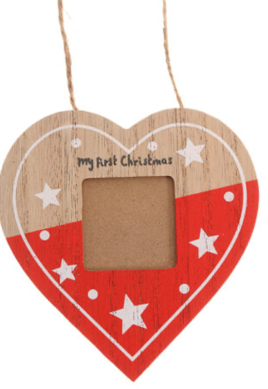 My First Christmas Red Heart Photoframe