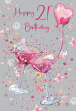 Happy 21st Birthday (Wine Glasses)