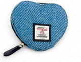 Harris Tweed Heart Shaped Purse in Sky Blue