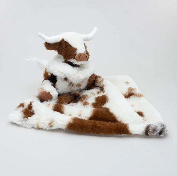 Texas Longhorn Coo Cow Toy Soother Brown