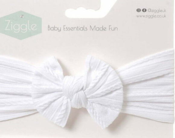 White Top Bow Turban Headband