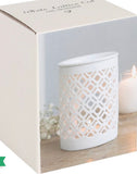 White Matte Lattice Cut Oil Burner