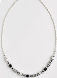 Black & Silver Crystal Cube Necklace