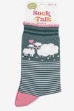 Women's Bamboo Socks - Green/Pink, Lambs Size 3-7 UK
