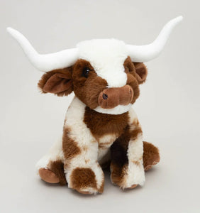 Small Texas Longhorn Brown Cream Highland Coo Cow - 18cm