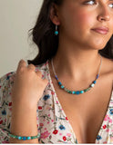 Arran Bay Turquoise Agate, Jasper Stone, Hematite Necklace