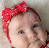 Red Snowman Turban Bow Headband