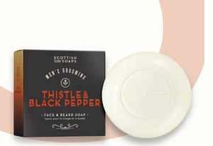 Thistle & Black Pepper Face & Beard Soap, 100g