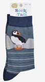 Men's Bamboo Socks - Teal, Puffin Stripe Size 7-11 UK