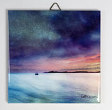 Fishing the Little Minch Gift Boxed 4.25" ceramic tile