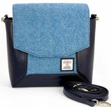 Harris Tweed Highland Messenger Handbag in Sky Blue