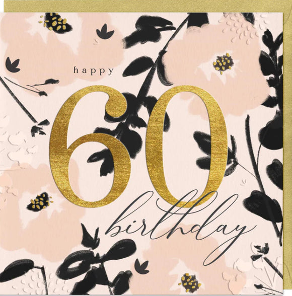 Diamond Floral 60th Birthday Card