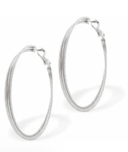 Hoop Earrings Circular Silver