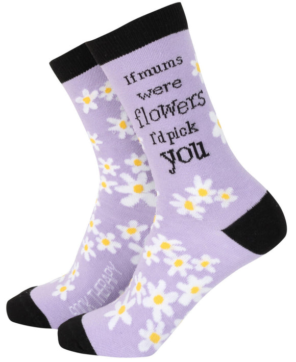 If Mums were flowers, Women’s Bamboo Socks Size 4-7