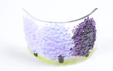 Handmade Fused Glass - Purple Gradient Trees Curve