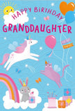 Happy Birthday Granddaughter - Unicorn And Rainbow